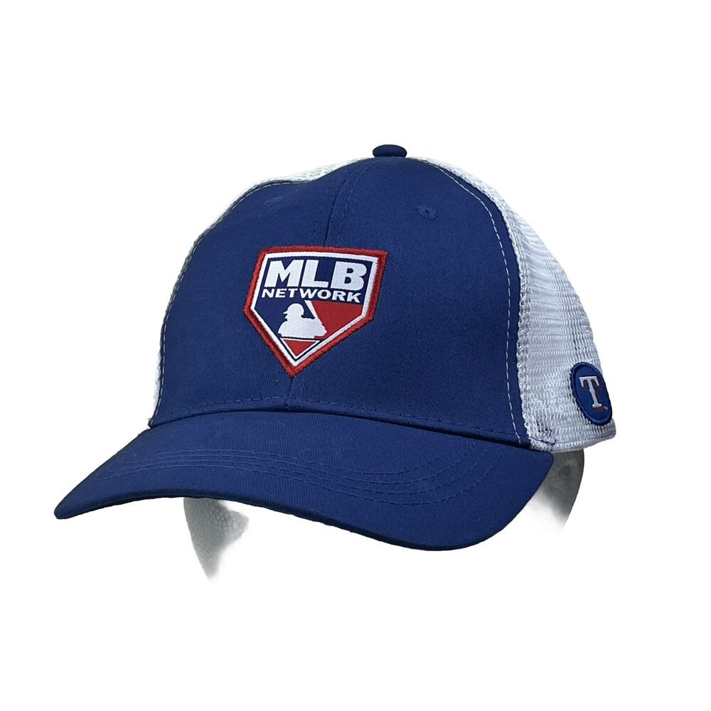 Texas Rangers MLB Network Hat Cap Blue Adjustable SGA 2023 Mesh Back